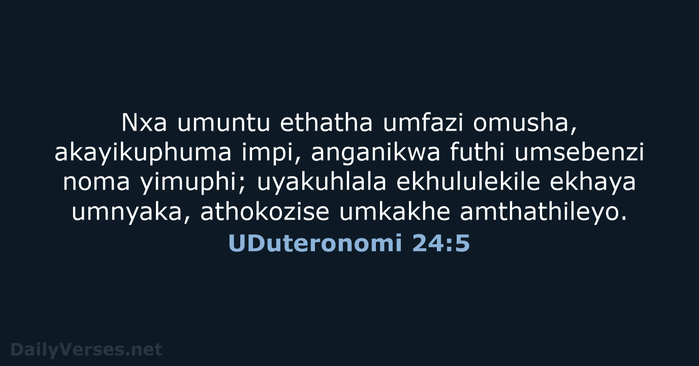 UDuteronomi 24:5 - ZUL59
