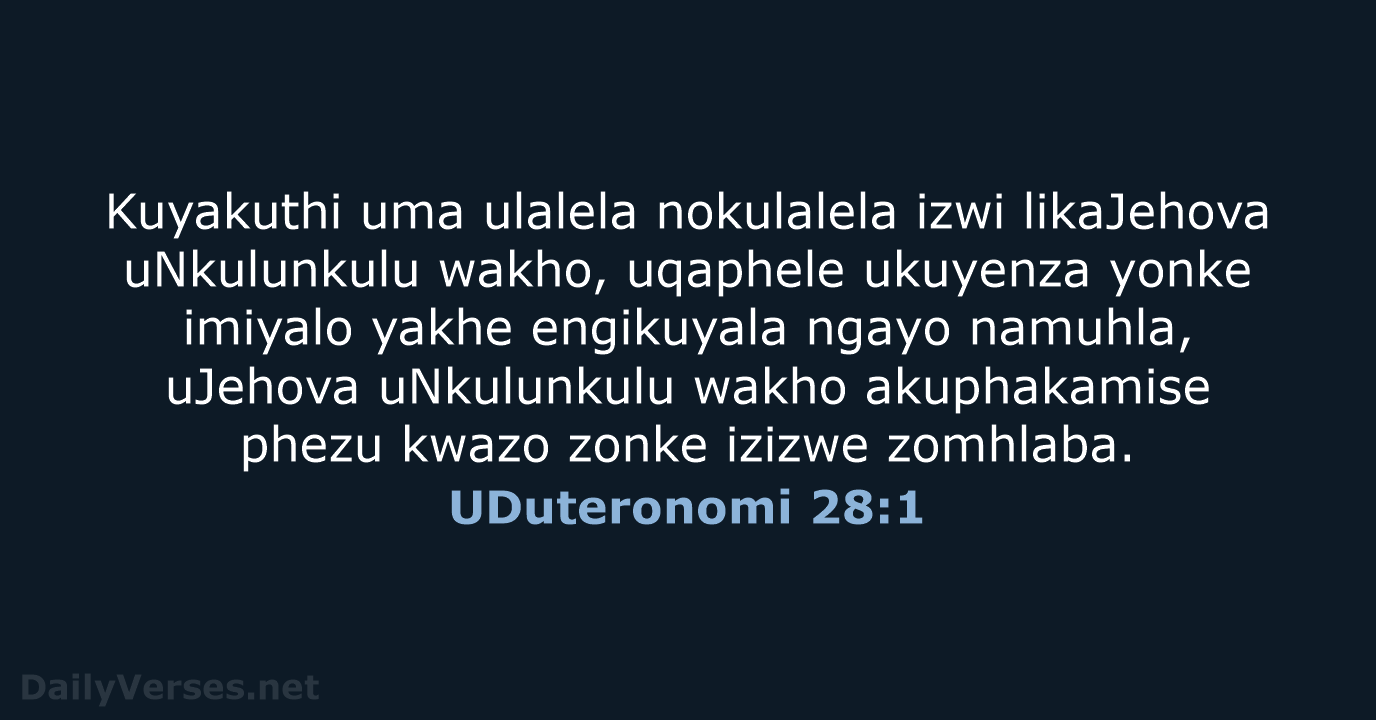 UDuteronomi 28:1 - ZUL59