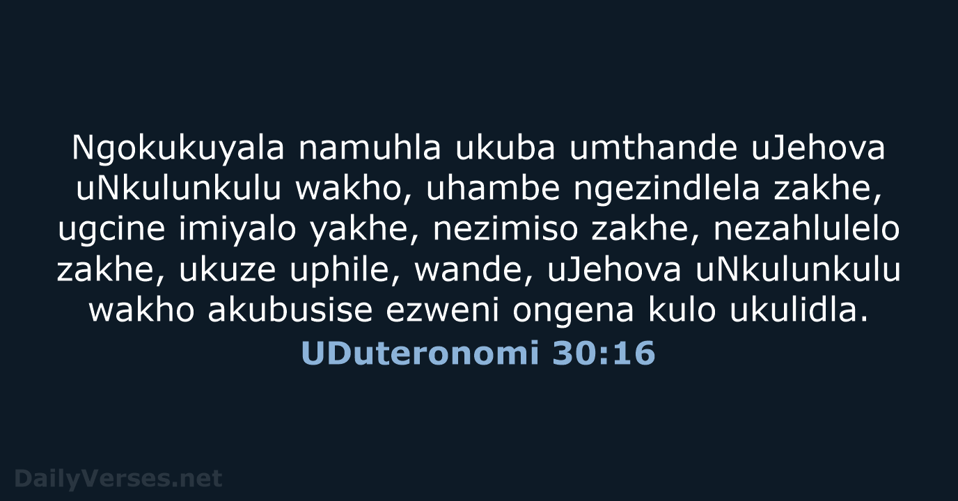 UDuteronomi 30:16 - ZUL59