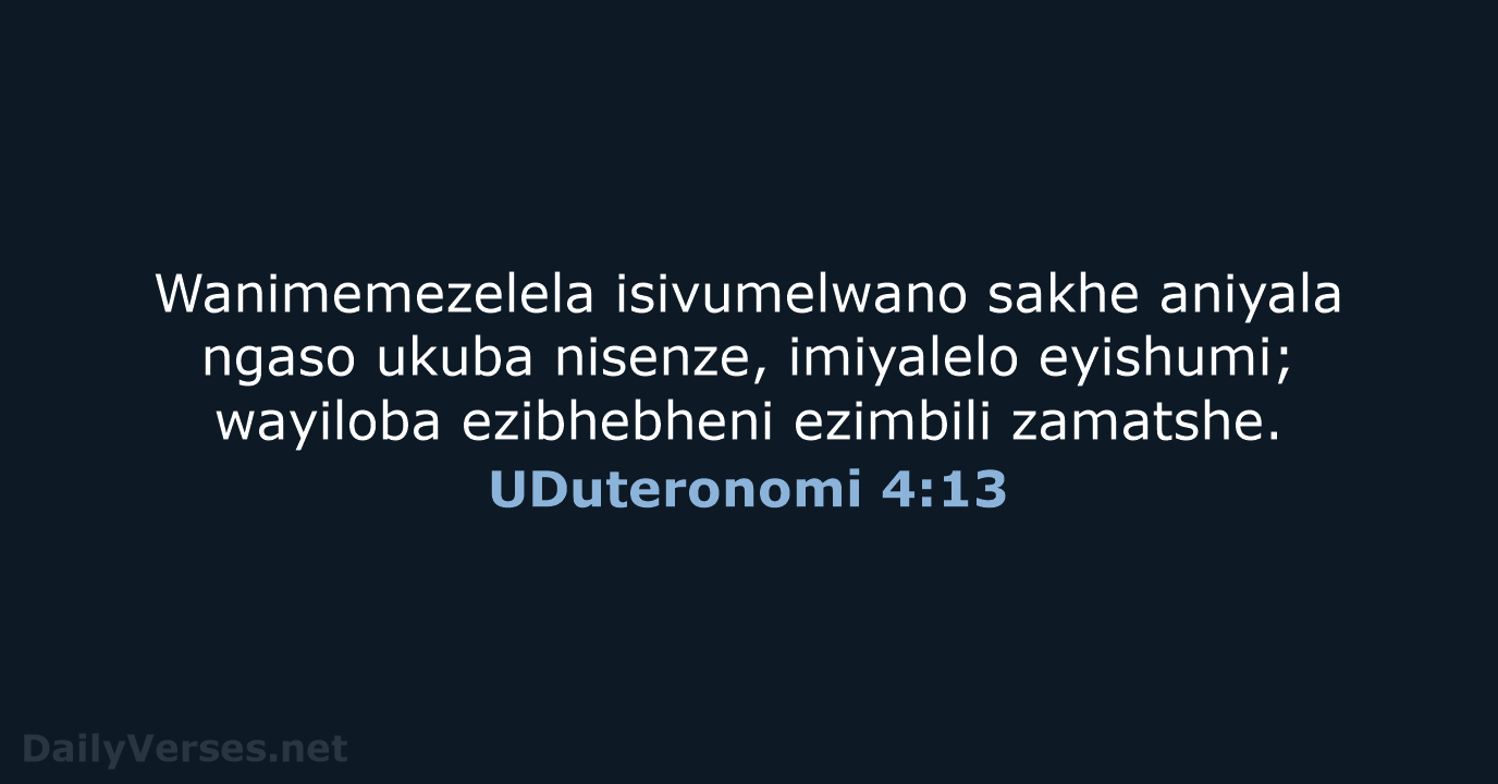 UDuteronomi 4:13 - ZUL59