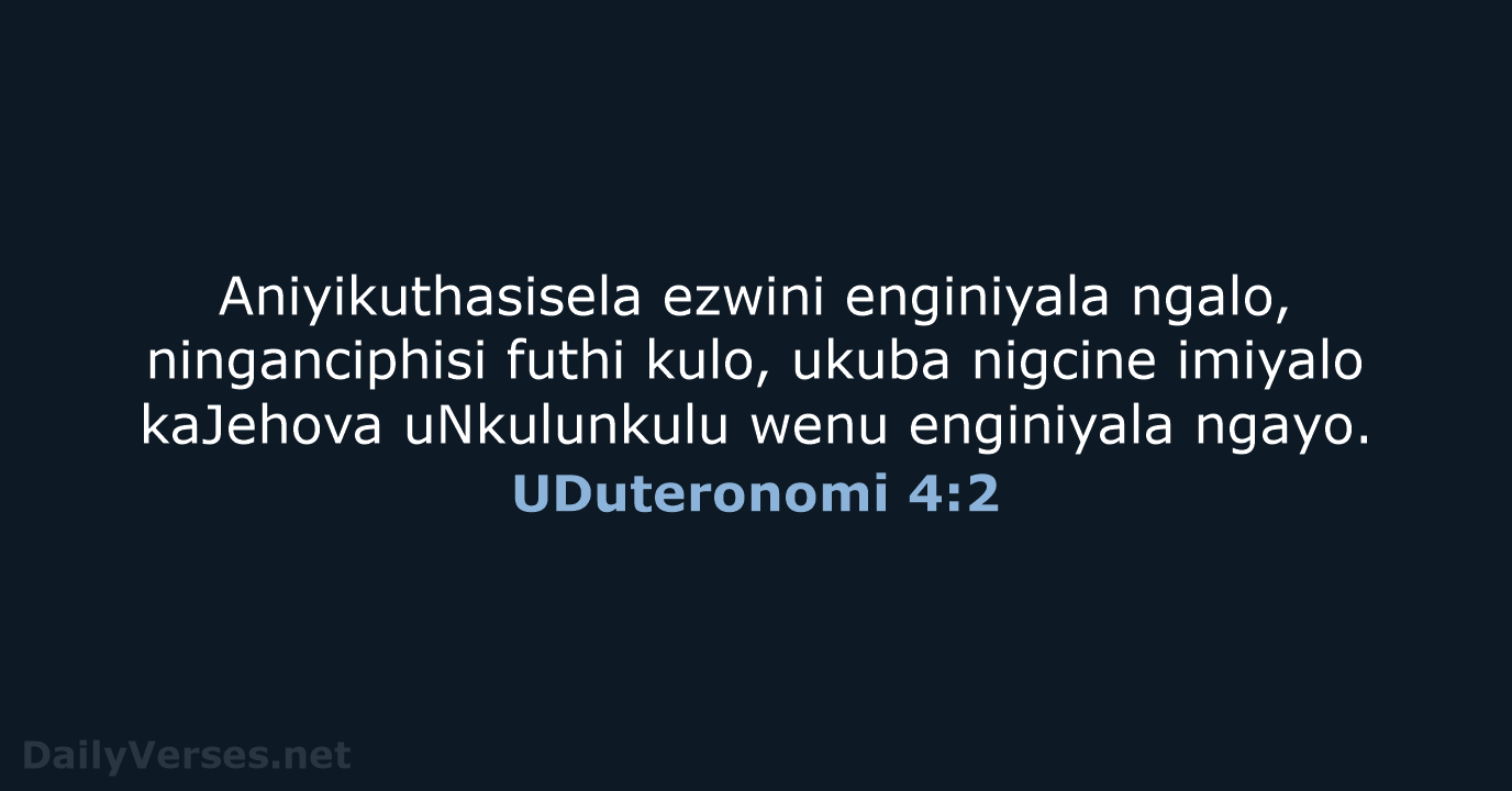 UDuteronomi 4:2 - ZUL59