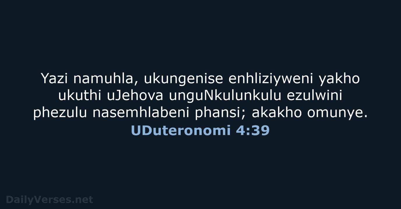 UDuteronomi 4:39 - ZUL59