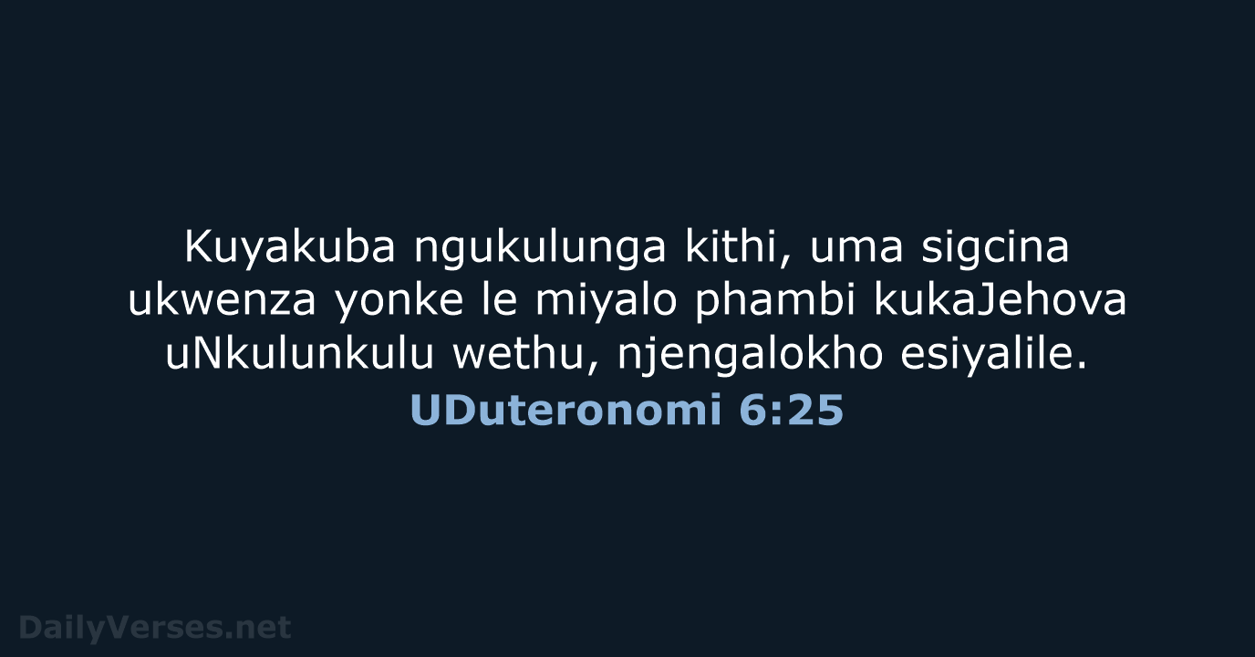 UDuteronomi 6:25 - ZUL59