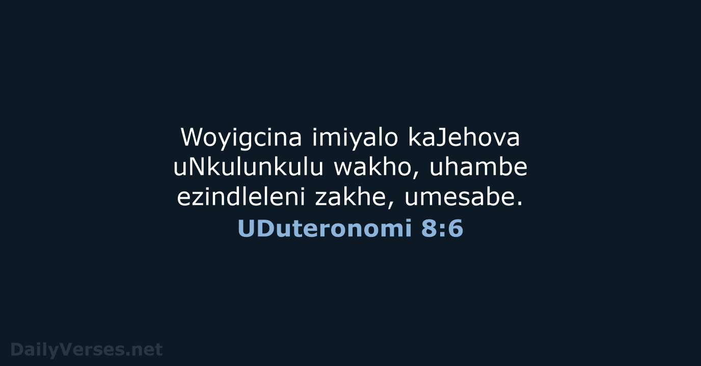 UDuteronomi 8:6 - ZUL59