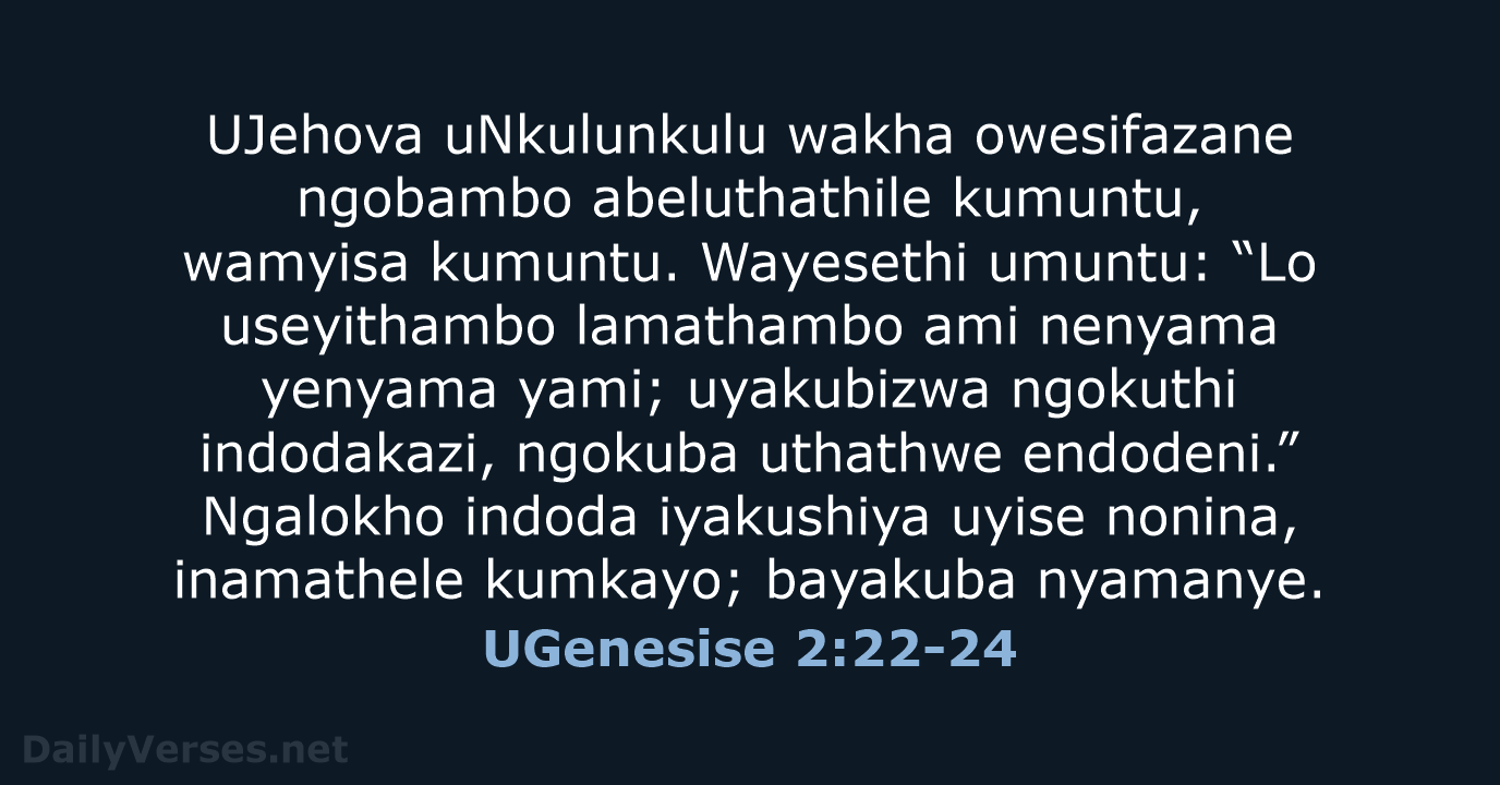 UGenesise 2:22-24 - ZUL59