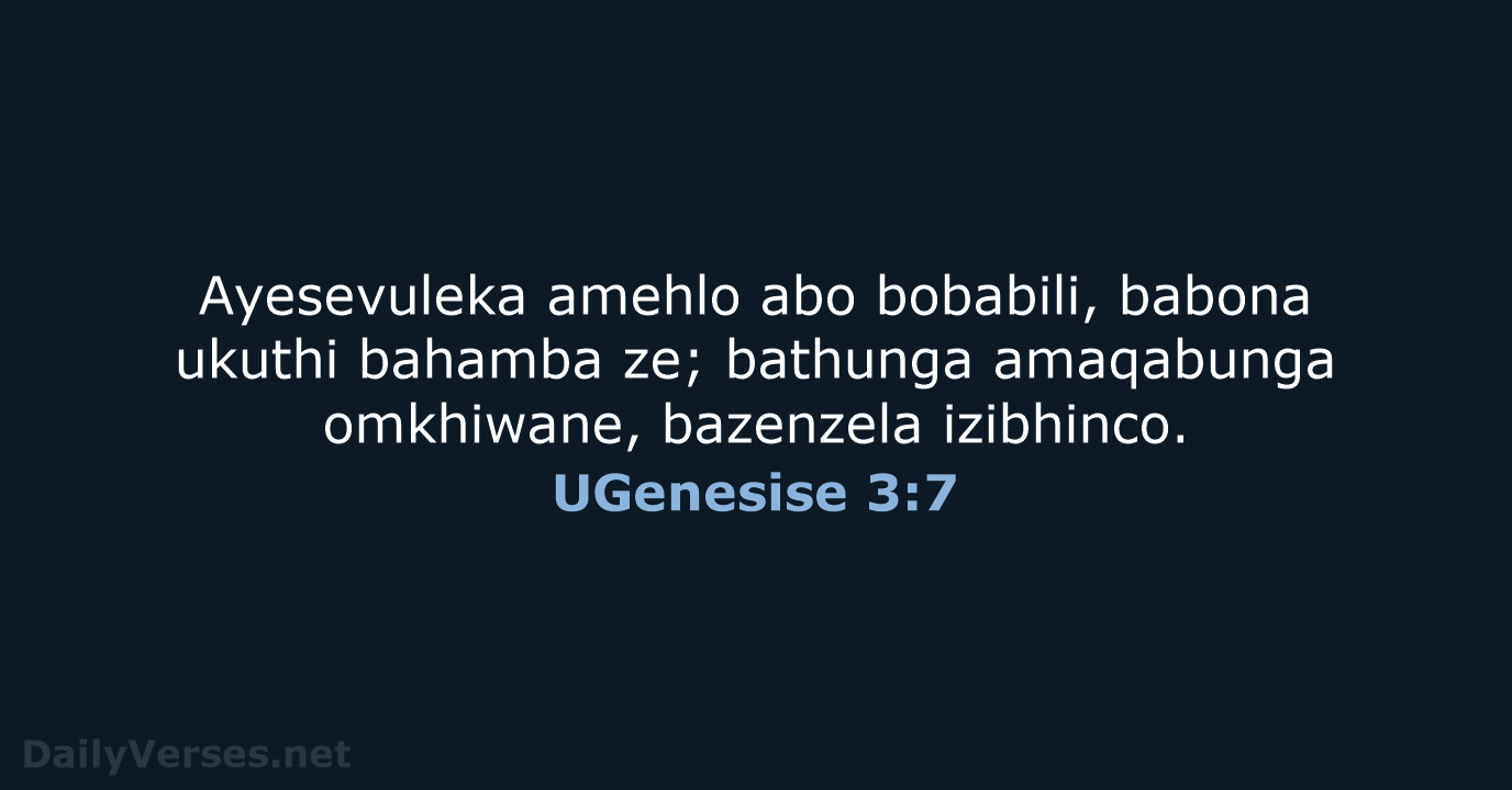 UGenesise 3:7 - ZUL59