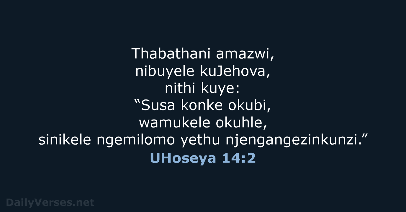 UHoseya 14:2 - ZUL59