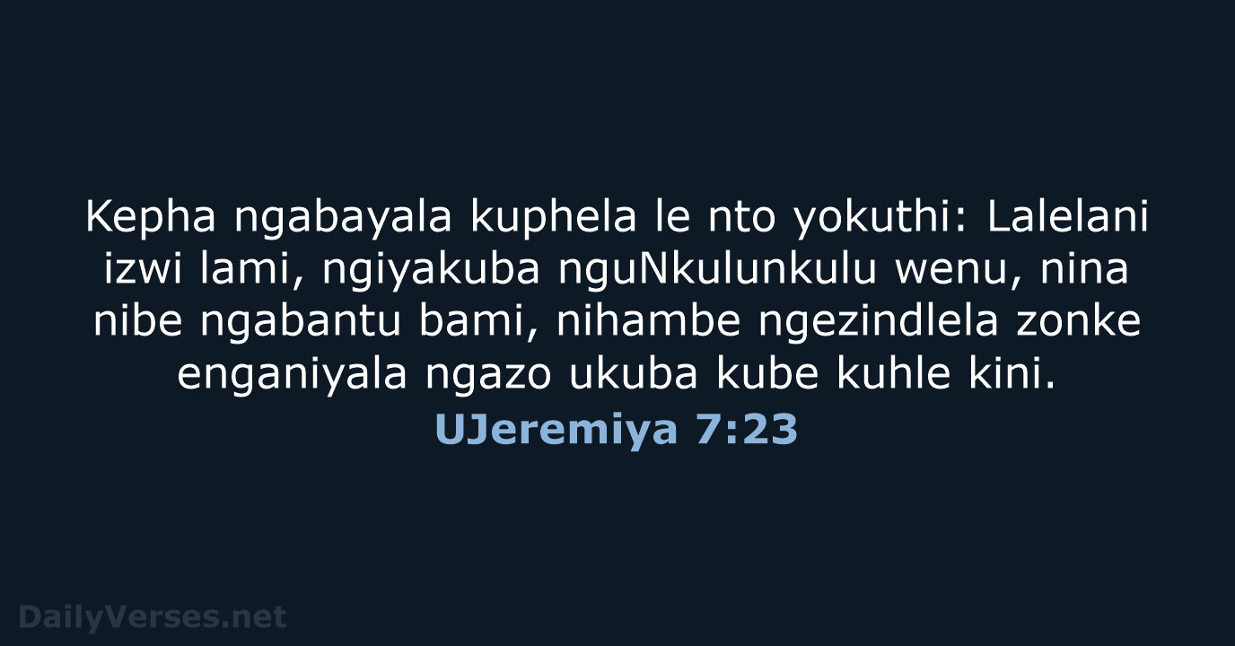 UJeremiya 7:23 - ZUL59