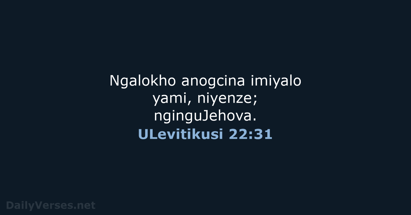 ULevitikusi 22:31 - ZUL59