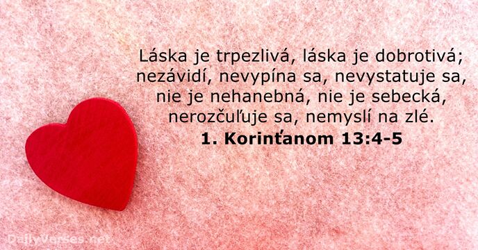 1. Korinťanom 13:4-5