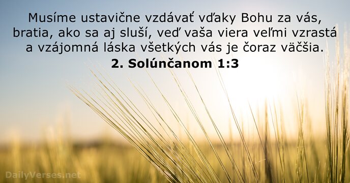 2. Solúnčanom 1:3