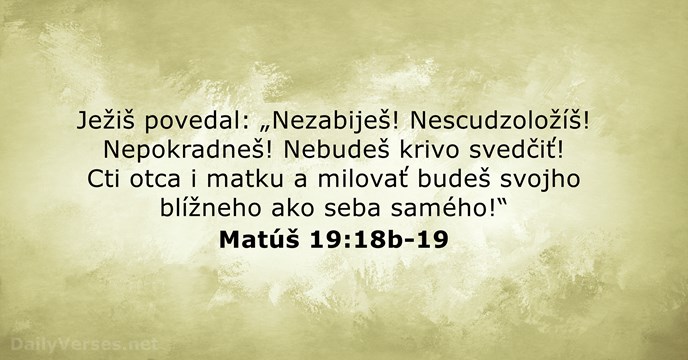 Matúš 19:18b-19