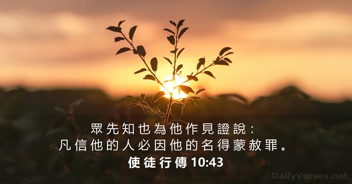 眾 先 知 也 為 他 作 見 證 說 ： 凡… 使 徒 行 傳 10:43