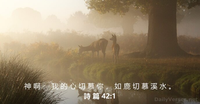 神 啊 ， 我 的 心 切 慕 你 ， 如 鹿… 詩 篇 42:1