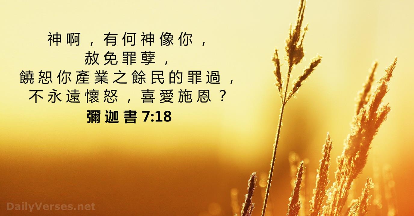 彌迦書7:18 - 聖經金句- DailyVerses.net